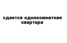 сдается однокомнатная квартира